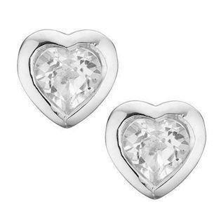 Christina Collect 925 sterling sølv Topaz hjerter små hjerter med hvit topas, modell 671-S16